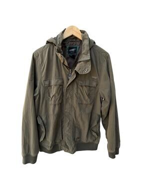 O'Neill Jacket Mens Medium Green Hooded Full Zip Utility